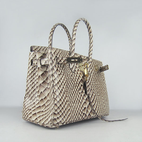 Replica Hermes Birkin 35CM Fish Veins Leather Bag Grey 6088 On Sale - Click Image to Close